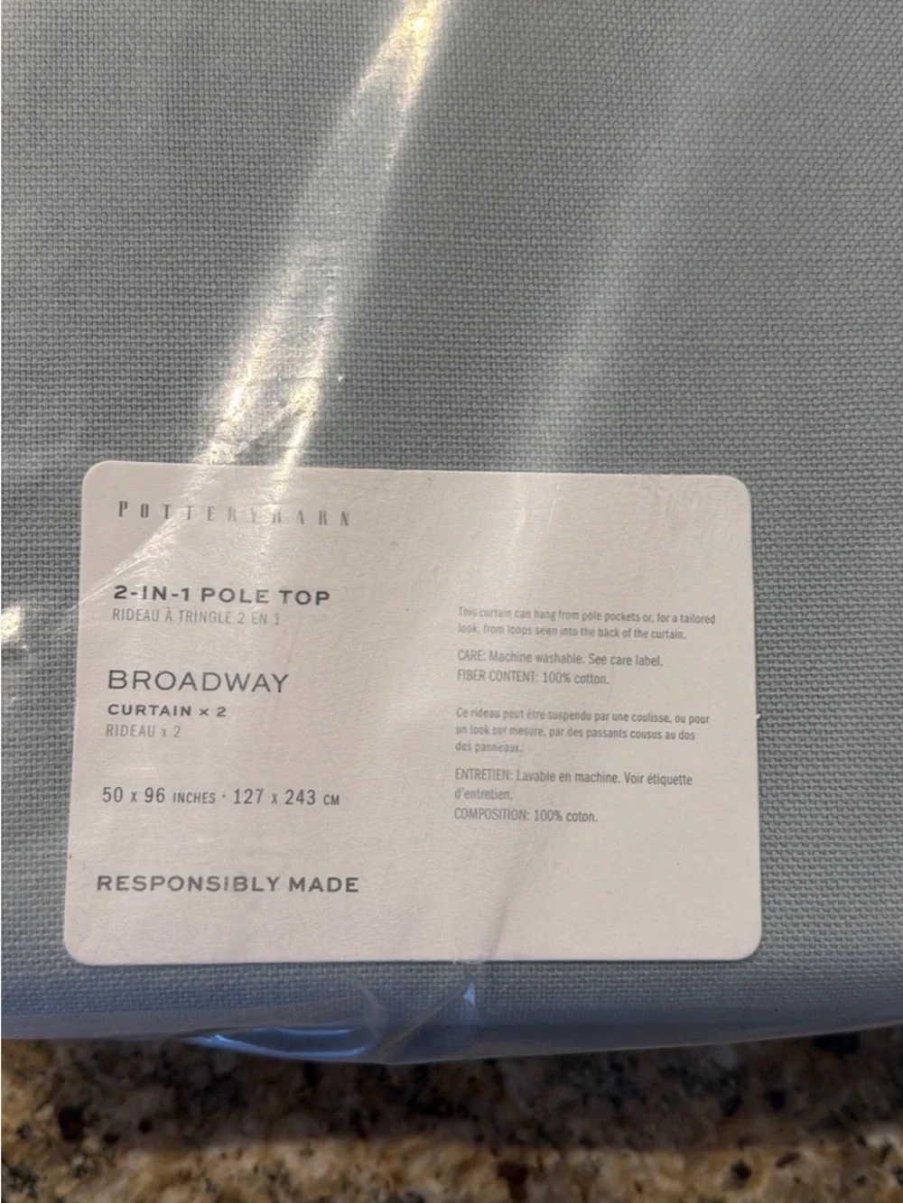 NIB Pottery Barn Broadway Curtians (set of 2) 50x96